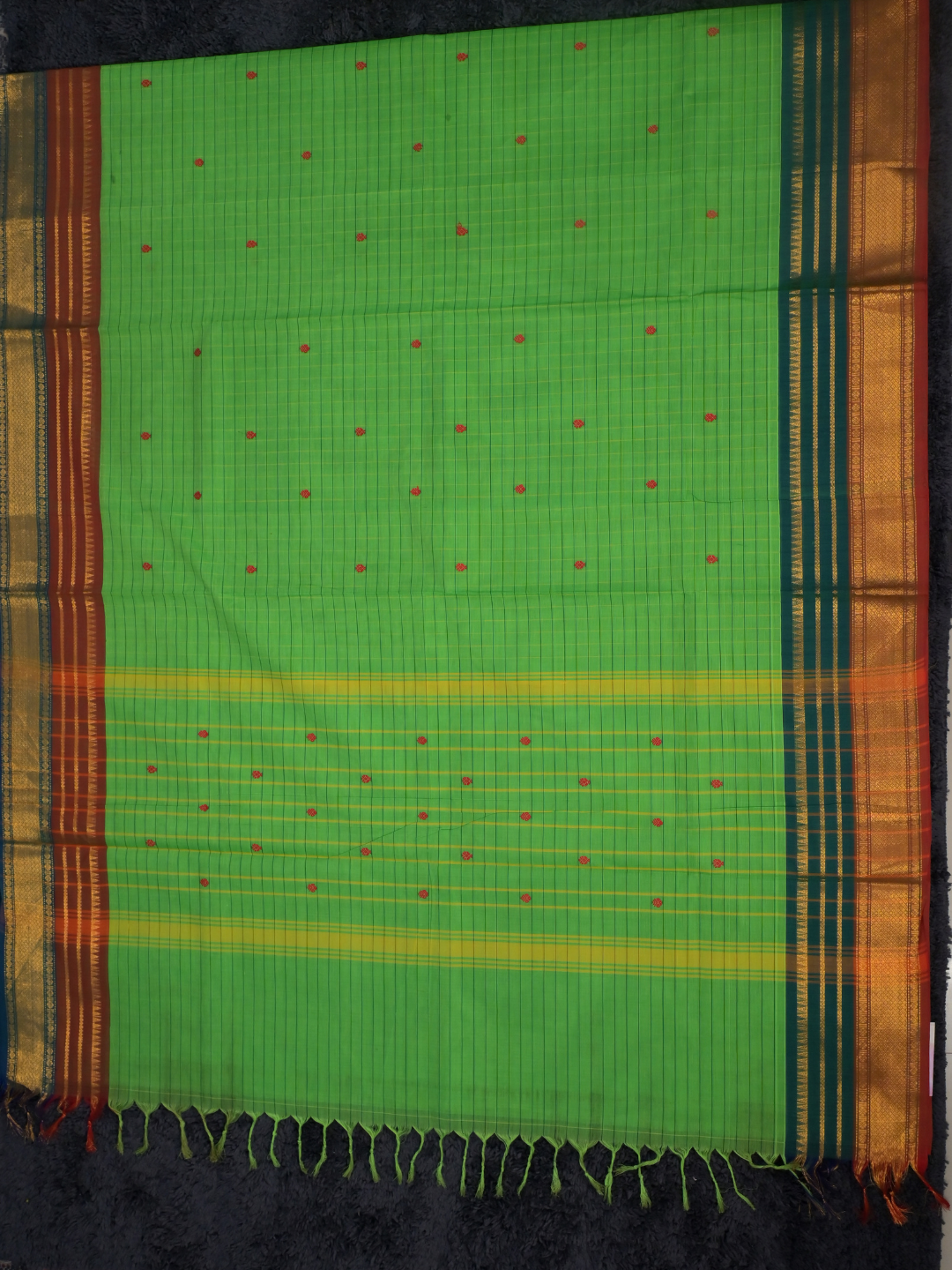 Kanchi Cotton|Green & Teal Blue