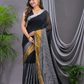 Tissue Silk Saree With Super Black - 011