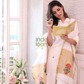 Cream White Tissue Linen 2-Piece Set Kurti & Dupatta (UNSTITCHED) - 306