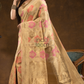 Floral woven design Silk blend Jacquard Saree | Desert Brown