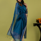 Handwoven Jamdani cotton Unstitched 2-piece Kurti | Peacock Teal Blue