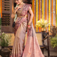 Amraghata  -  Soft mango-green silk with floral zari buttas