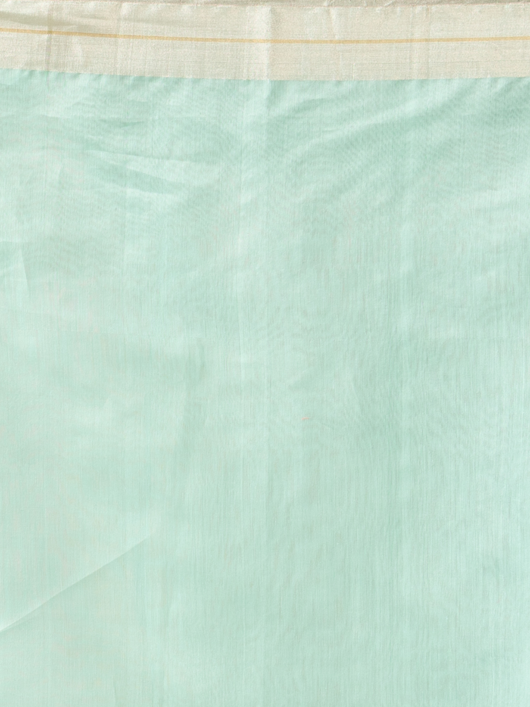 Handwoven Chanderi Silk Cotton Saree | Aqua Mint