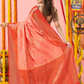 Classic Benarasi Semi Silk Saree | Coral Pink