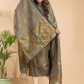 Olive Grey Tissue Linen 2-Piece Set Kurti & Dupatta (UNSTITCHED) - 048