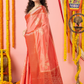 Classic Benarasi Semi Silk Saree | Coral Pink