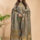 Olive Grey Tissue Linen 2-Piece Set Kurti & Dupatta (UNSTITCHED) - 048
