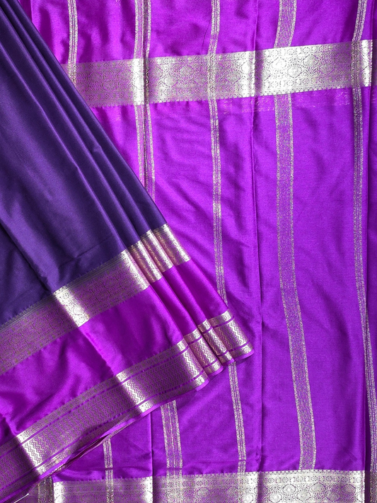 Classic Mysore Semi Silk Saree | Deep Violet