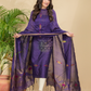 Grape Purple Mercerised Cotton Meenakari Motif 2-Piece Kurti & Dupatta (UNSTITCHED)-874