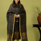 Handwoven Jamdani Linen Unstitched 2-piece Kurti | Charcoal Black