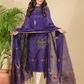 Grape Purple Mercerised Cotton Meenakari Motif 2-Piece Kurti & Dupatta (UNSTITCHED)-874