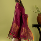 Handwoven Jamdani Linen Unstitched 2-piece Kurti | Wine Red