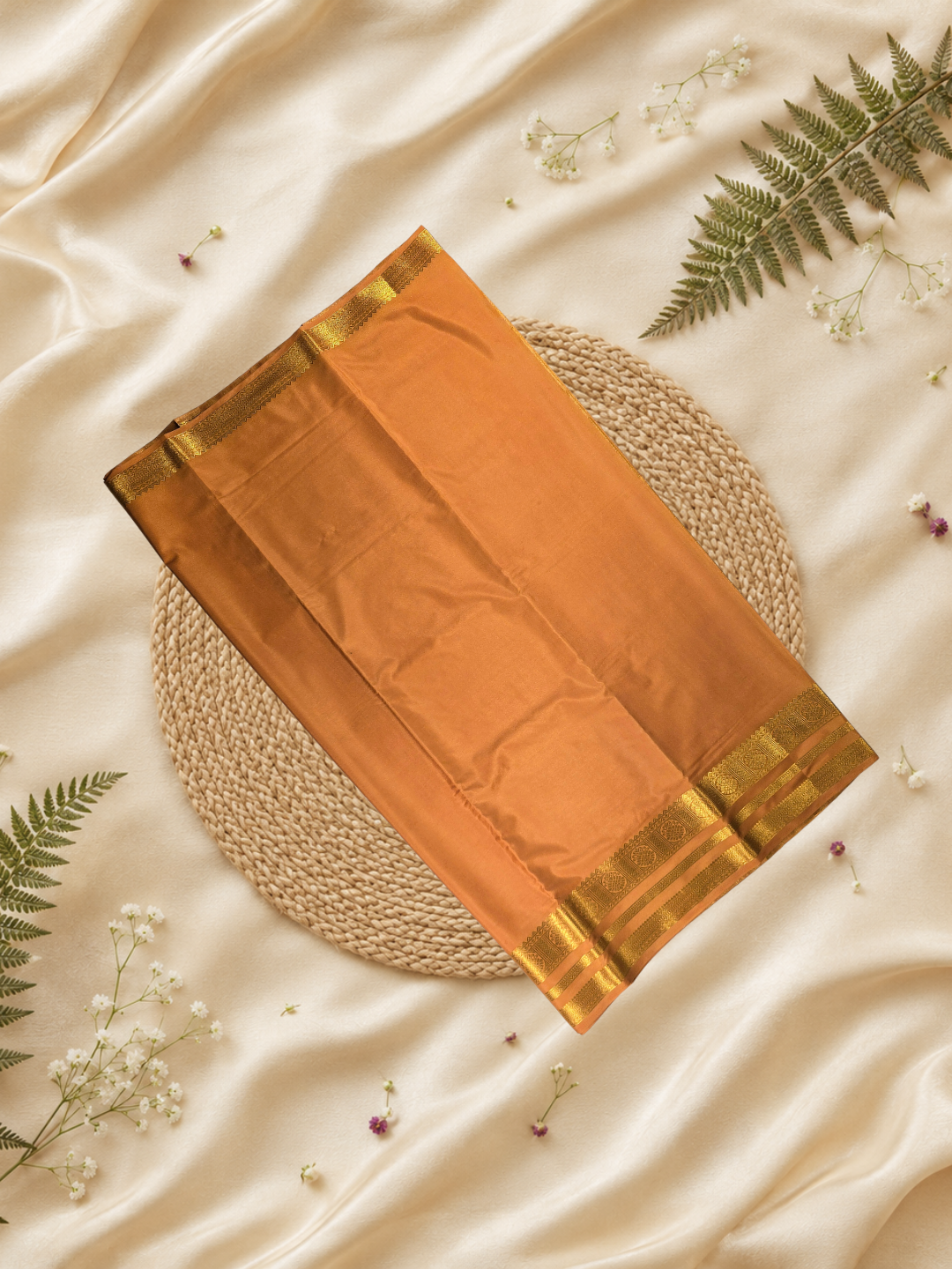 Mysore Silk Saree With Gold Yellow
