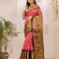 Swarna  -  Ivory silk with golden floral vine and temple border