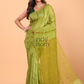 Matka Silk Saree With Pear Green - 136