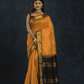 Pure Handloom Korvai Saree in Golden Yellow & Black Border In Zari Checks- 139