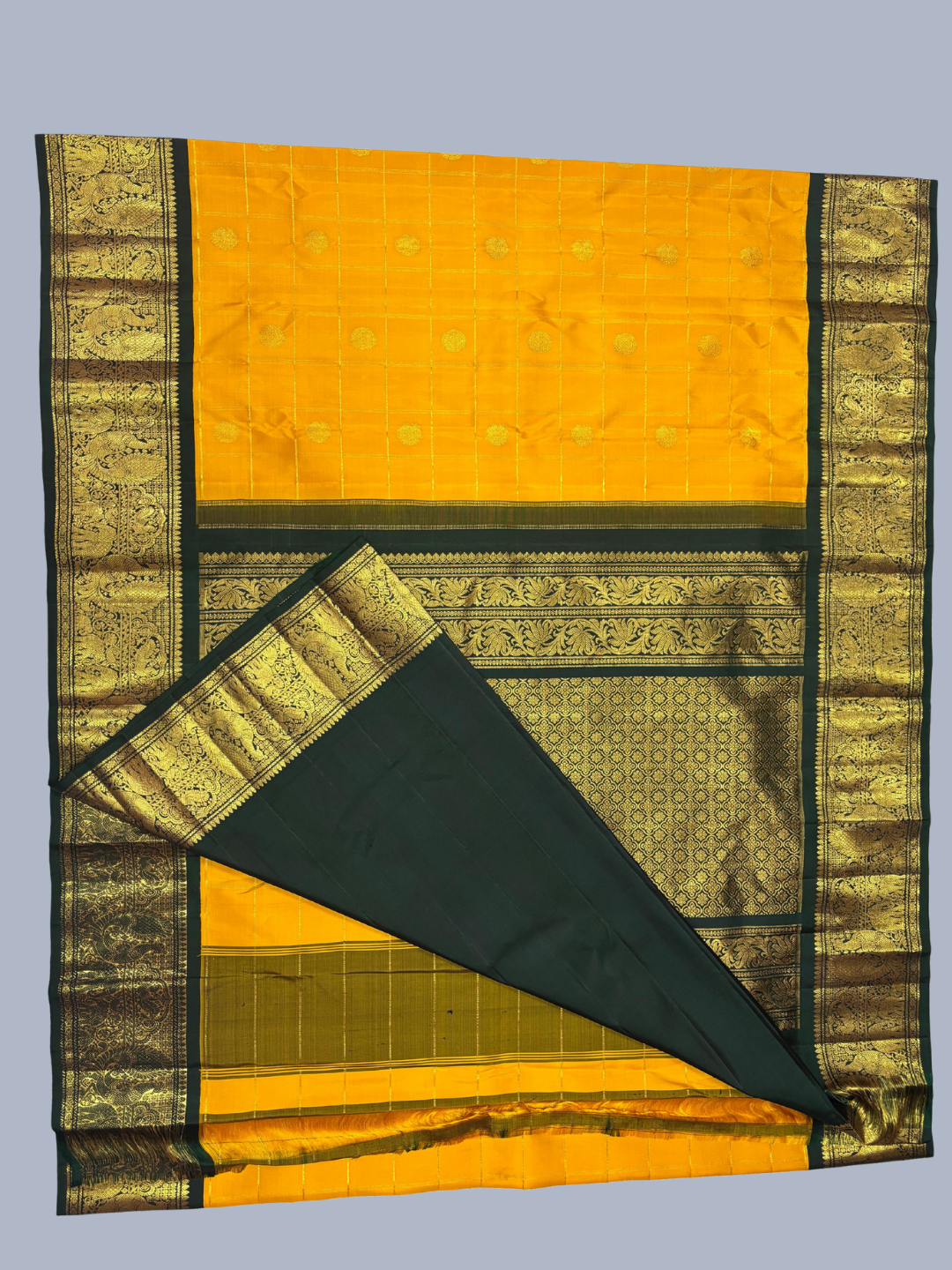 Handwoven Pure Gadwal Silk Saree  |  Bronze Brown
