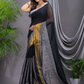 Tissue Silk Saree With Super Black - 011