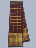 Handwoven Pure Gadwal Silk Saree  |  Wine Red