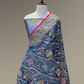 Pure Banarasi Exclusive Ektara Kora JAMDANI Tilfi saree  | Navy Blue