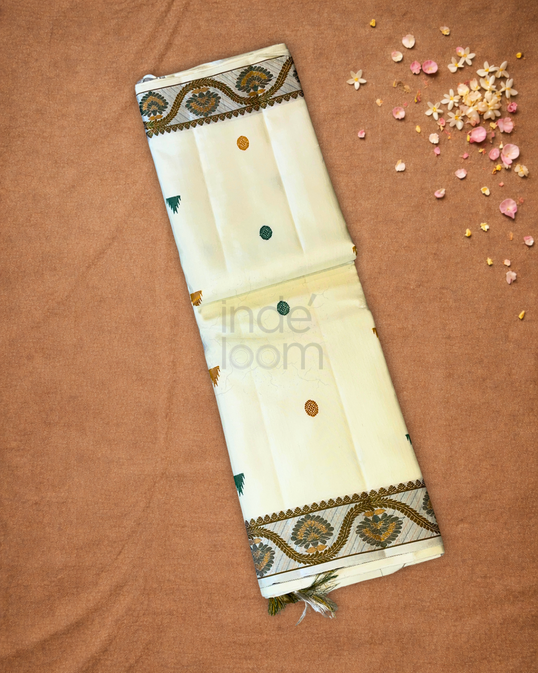 Silk Mark Certified Handloom Kanjivaram Silk Saree  |  Warm Ivory