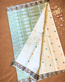 Silk Mark Certified Handloom Kanjivaram Silk Saree  |  Warm Ivory