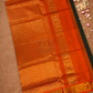 Handloom Korvai Silk Cotton Saree  |  Bottle Green