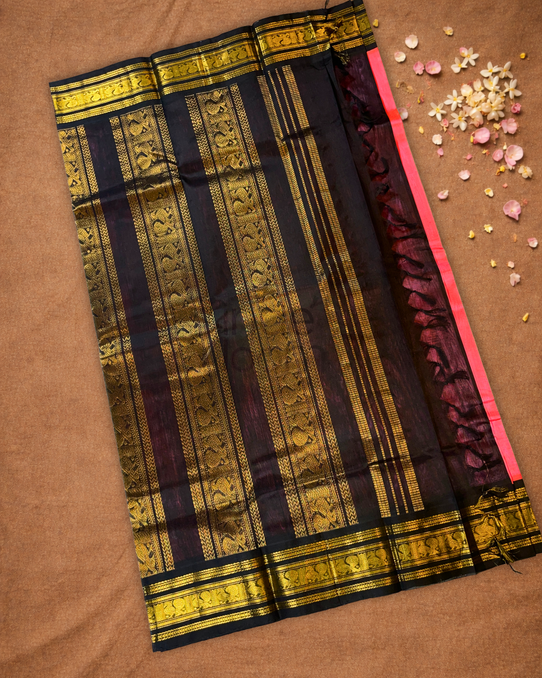 Pure Handloom Korvai Saree | Deep Pink