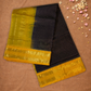 Pure Handloom Korvai Saree | Coal Black