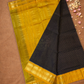 Pure Handloom Korvai Saree | Coal Black