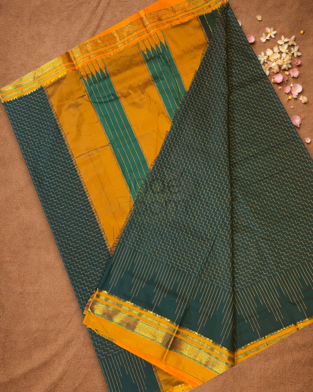 Ilkal Saree in Dark Green
