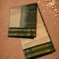 Handloom Korvai Silk Cotton Saree  |  Deep Teal
