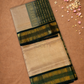 Handloom Korvai Silk Cotton Saree  |  Deep Teal