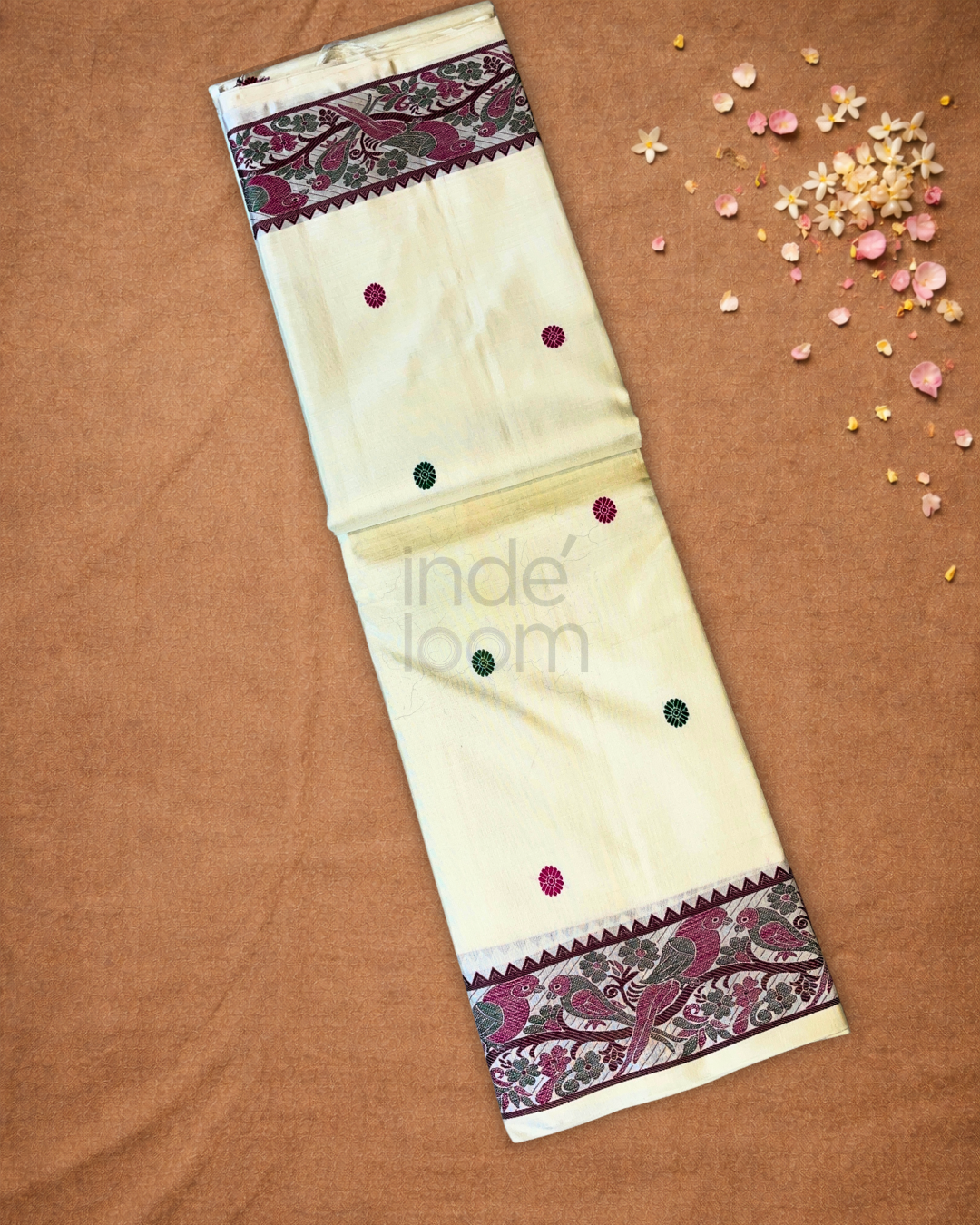 Silk Mark Certifed Handloom Kanjivaram Silk Saree  |  Cream Beige