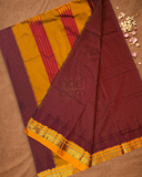 Traditional Ilkal Cotton Silk Viscose Saree  |  Wine Red