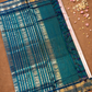 Handloom Korvai Silk Cotton Saree  |  Deep Teal