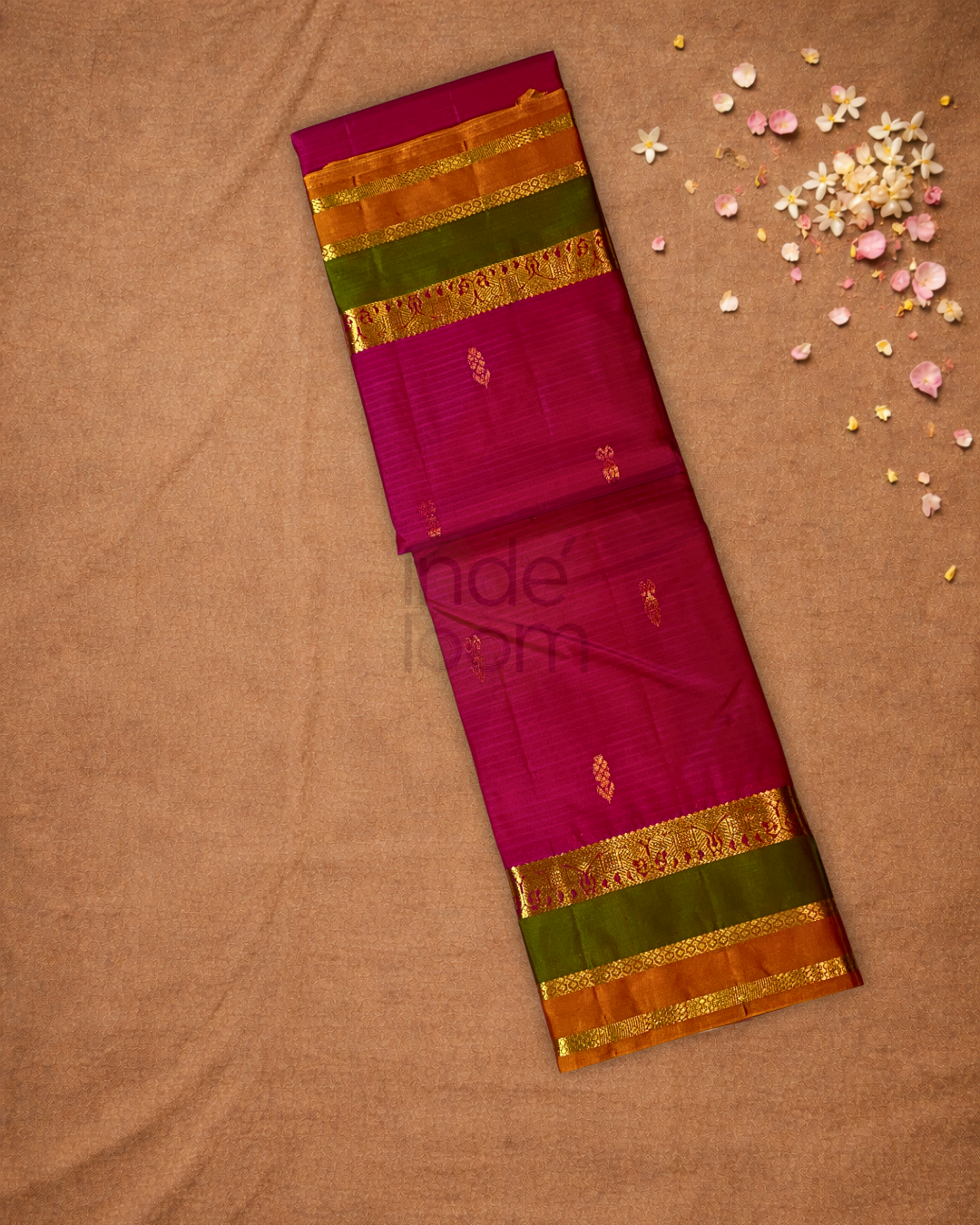 Handloom Kanjivaram Silk Saree  |  Magenta Pink