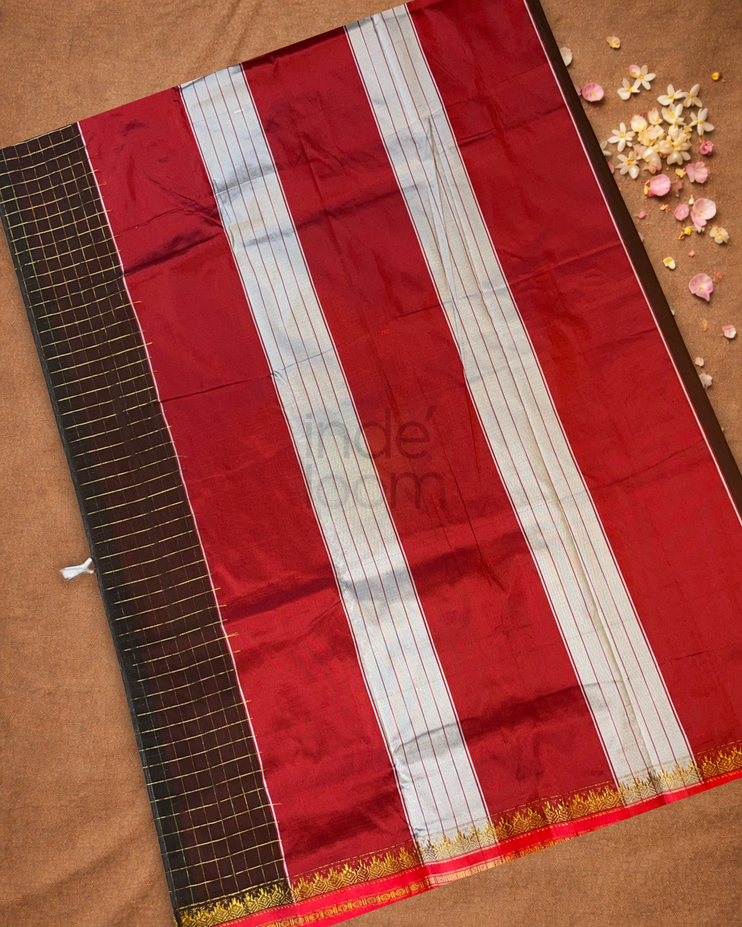 Traditional Ilkal Cotton Silk Viscose Saree  |  Espresso Brown