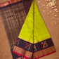 Handloom Korvai Silk Cotton Saree  |  Lime Green
