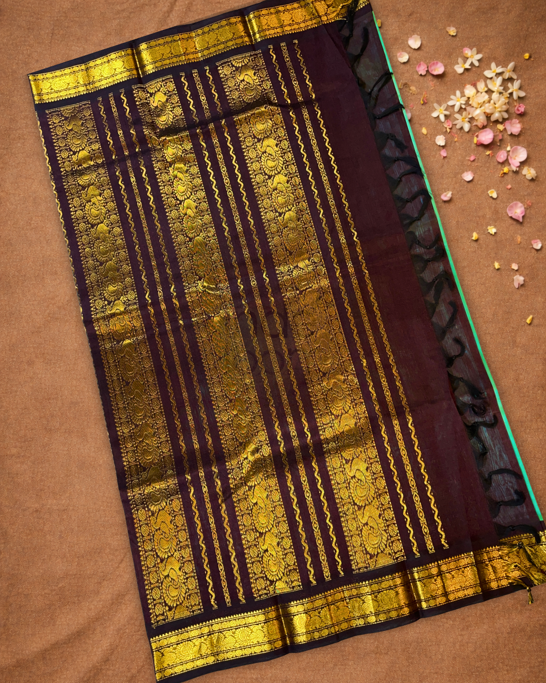 Pure Handloom Korvai Saree | Mint Green