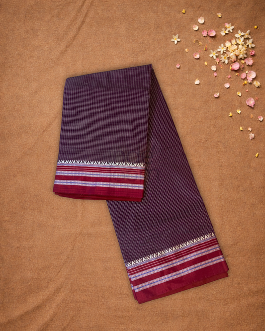 Traditional Ilkal Cotton Silk Viscose Saree  |  Berry Pink