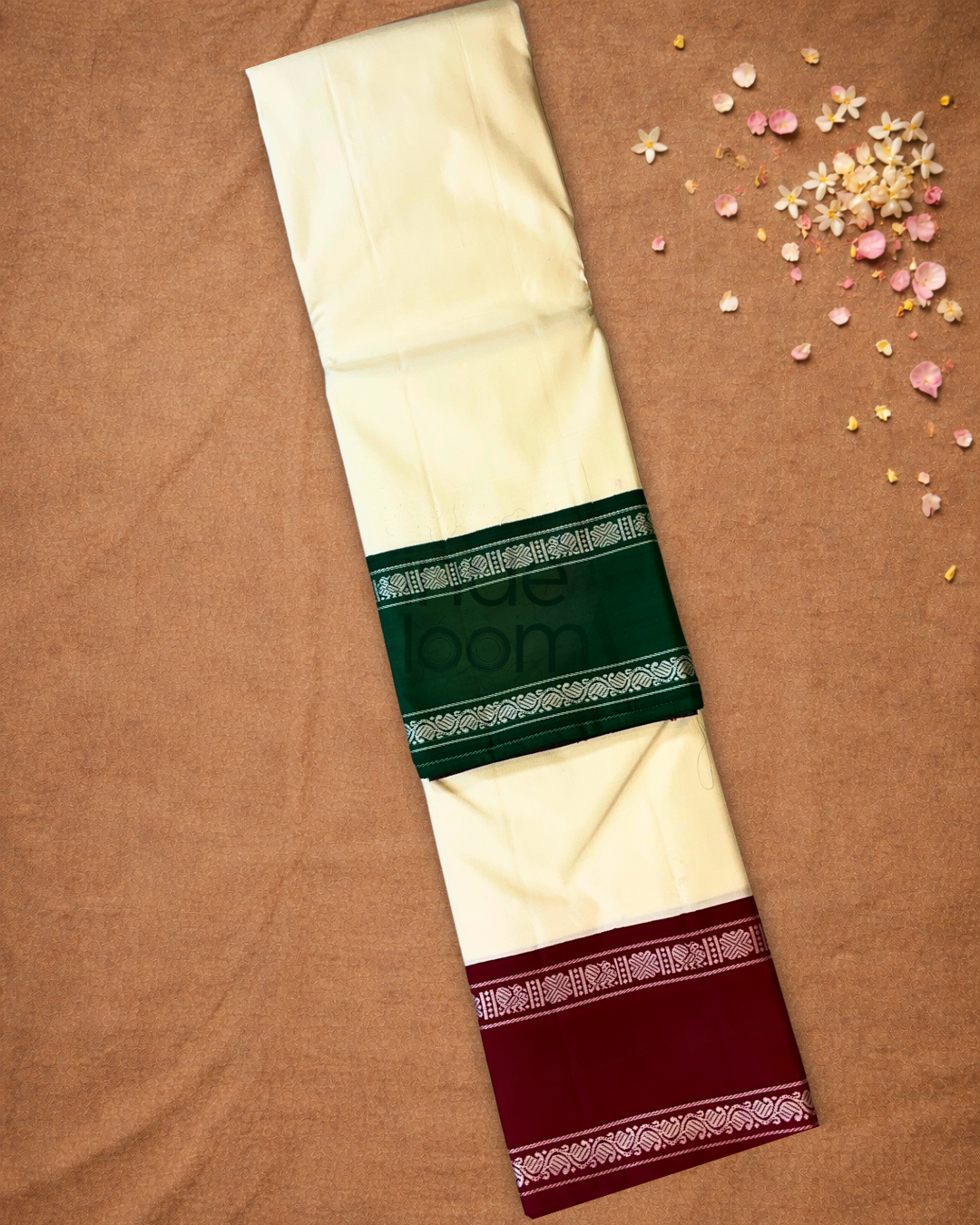 Silk Mark Certified Handloom Kanjivaram Silk Saree  |  Ivory White