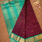 Handloom Korvai Silk Cotton Saree  |  Maroon Red