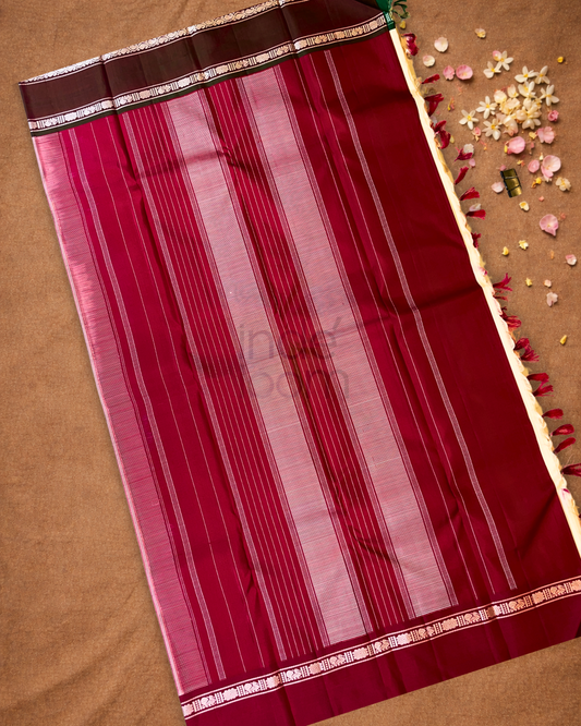 Silk Mark Certified Handloom Kanjivaram Silk Saree  |  Ivory White