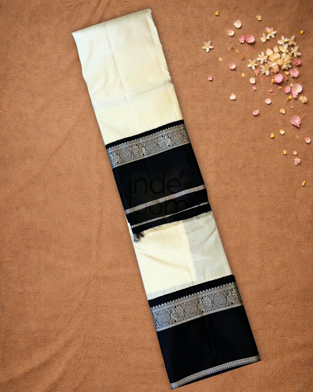 Silk Mark Certified Handloom Kanjivaram Silk Saree  |  Cream Beige