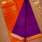 Handloom Korvai Silk Cotton Saree  |  Indigo Purple