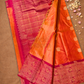 Silk Mark Certified Handloom Kanjivaram Silk Saree  |  Fire Orange