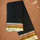 Traditional Ilkal Cotton Silk Viscose Saree  |  Midnight Black