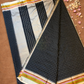 Traditional Ilkal Cotton Silk Viscose Saree  |  Midnight Black