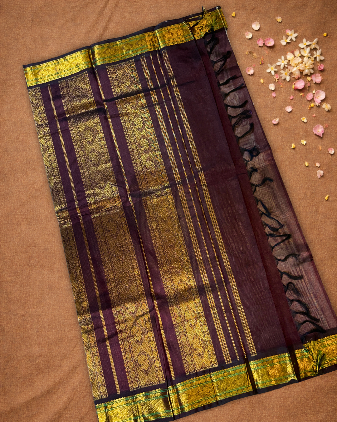 Pure Handloom Korvai Saree | Pale White